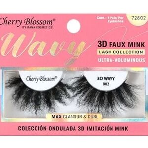 Cherry Blossom 3D Wavy Faux Mink Lashes - Black- #802
